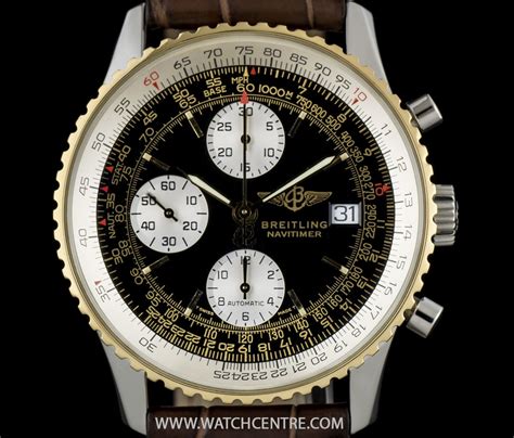 breitling chronograph black dial gold|breitling stainless and yellow gold.